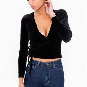 American Apparel Wrap Velvet Top